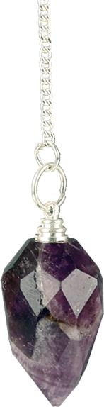 PENDULE GOUTTE A FACETTES EN AMETHYSTE