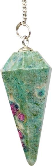 PENDULE FACETTE RUBIS SUR ZOISITE