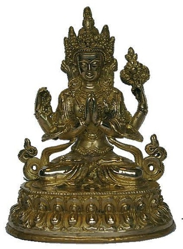 Tchenrezi dorée - Inde - 16 cm