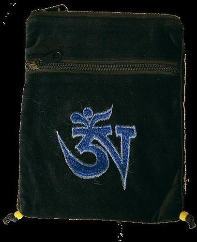 Pochette passeport velours - OM Inde