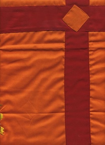 Tenture de porte Tibétaine brodée - orange