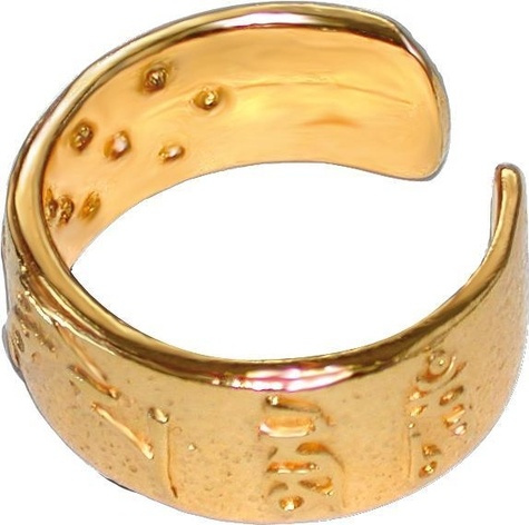 BAGUE SHIATSU - PLAQUE OR - GRAND MODELE