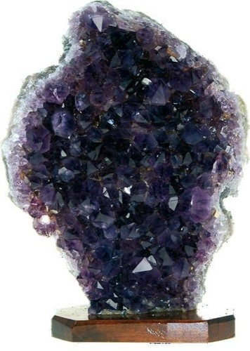 AMETHYSTE BRUTE SUR SUPPORT BOIS - GRAND MODELE