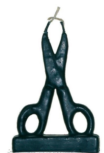 BOUGIE FIGURATIVE - CISEAUX - NOIR