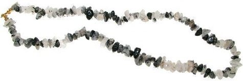 COLLIER BAROQUE - 45 CM CRISTAL DE ROCHE ET TOURMALINE NOIRE