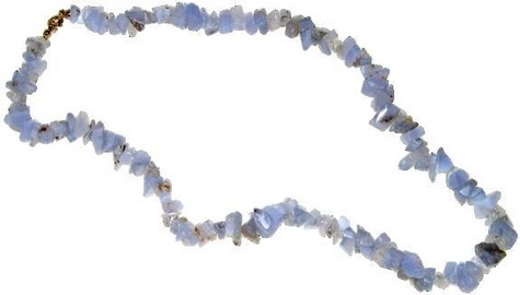 COLLIER BAROQUE - CALCEDOINE BLEUE 45 CM