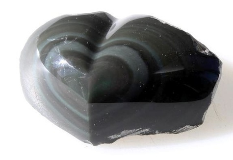 COEUR SEMI BRUT D'OBSIDIENNE ARC-EN-CIEL
