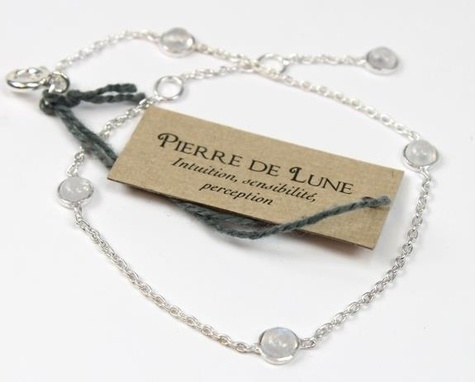 BRACELET EN ARGENT AVEC PIERRES EN PIERRE DE LUNE DE 4 MM