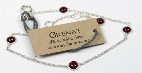 BRACELET EN ARGENT AVEC PIERRES EN GRENAT DE 4 MM