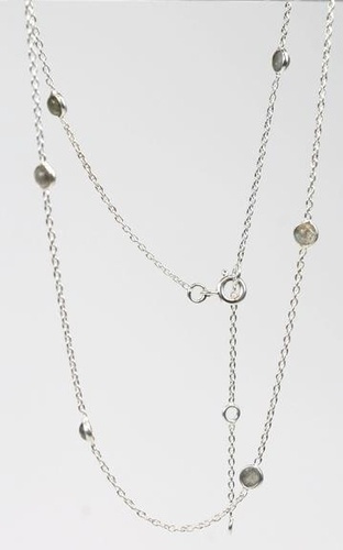COLLIER EN ARGENT 8 PIERRES SERTIES LABRADORITE