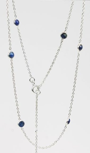 COLLIER EN ARGENT 8 PIERRES SERTIES LAPIS LAZULI