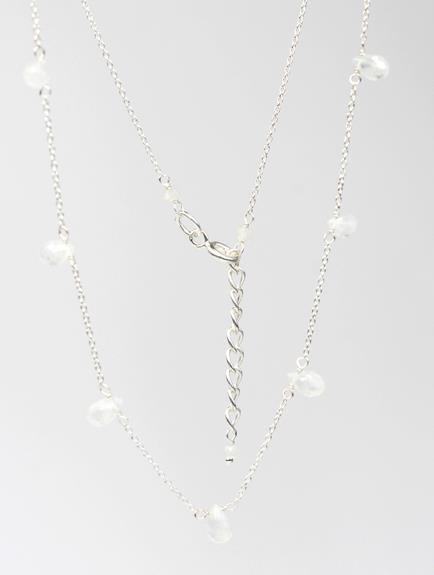 COLLIER EN ARGENT 7 LARMES FACETTEES PIERRE DE LUNE ARC EN CIEL