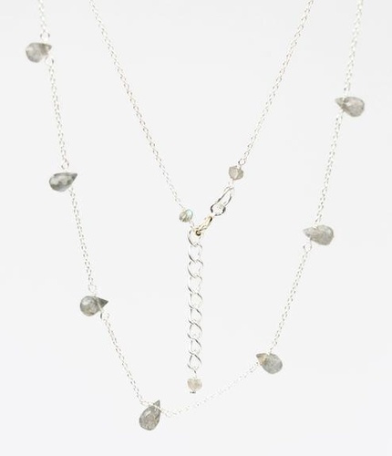 COLLIER EN ARGENT 7 LARMES FACETTEES LABRADORITE