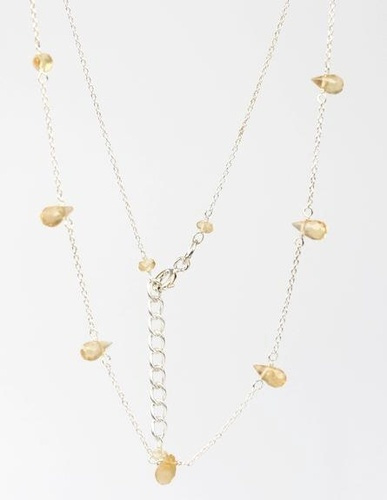 COLLIER EN ARGENT 7 LARMES FACETTEES CITRINE