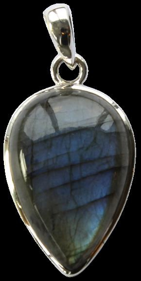 PENDENTIF LABRADORITE ARGENT 925 FORME GOUTTE GRAND MODELE
