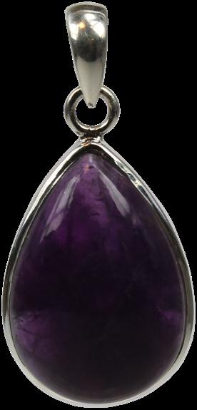 PENDENTIF AMETHYSTE ARGENT 925 FORME GOUTTE GRAND MODELE