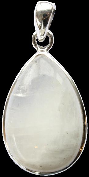 PENDENTIF PIERRE DE LUNE ARGENT 925 FORME GOUTTE GRAND MODELE