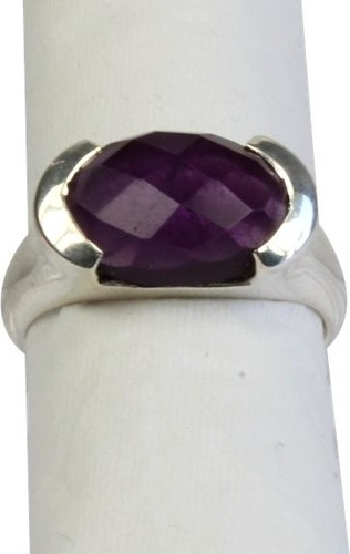 BAGUE ARGENT AMETHYSTE FACETTEE - TAILLE 57