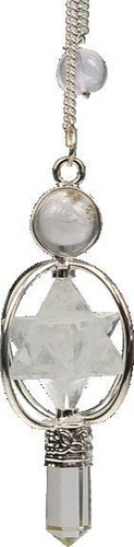 PENDULE MERKABA 3 PIERRES CRISTAL