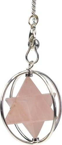 PENDULE MERKABA ENCERCLE QUARTZ ROSE