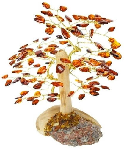 ARBRE DU BONHEUR - AMBRE COGNAC MIXE 13 CM