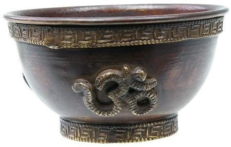 Bol offrandes cuivre oxydé PM - Om