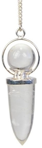PENDULE POINTE QUARTZ ET BILLE DE CRISTAL