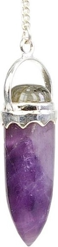 PENDULE POINTE AMETHYSTE ET CABOCHON LABRADORITE