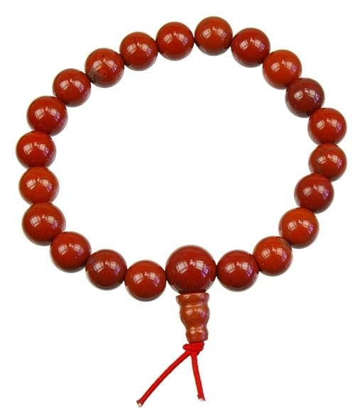 BRACELET MALA TIBETAIN - JASPE ROUGE
