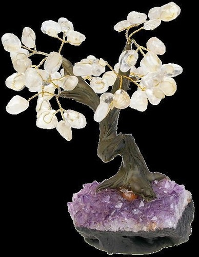 ARBRE DU BONHEUR PIERRES ROULEES CRISTAL DE ROCHE - GM