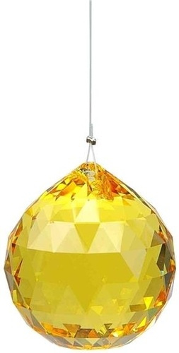 BOULE FENG SHUI CRISTAL A FACETTES - COLORIS TOPAZE - 3 CM