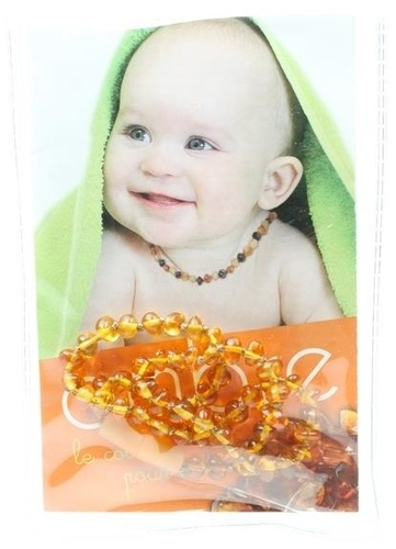 COLLIER AMBRE BEBE BAROQUE COGNAC