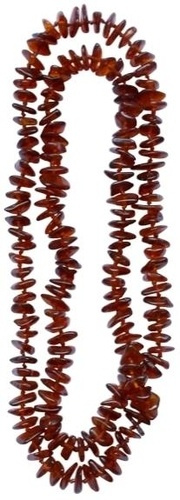 COLLIER AMBRE ADULTE COGNAC - 45 CM