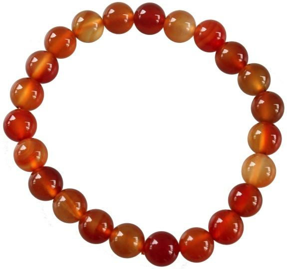 BRACELET CORNALINE PERLES RONDES 8 MM