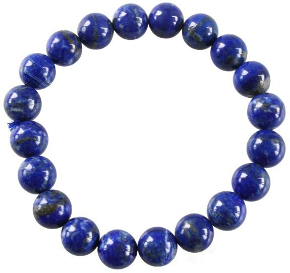 BRACELET LAPIS LAZULI PERLES RONDES 10 MM