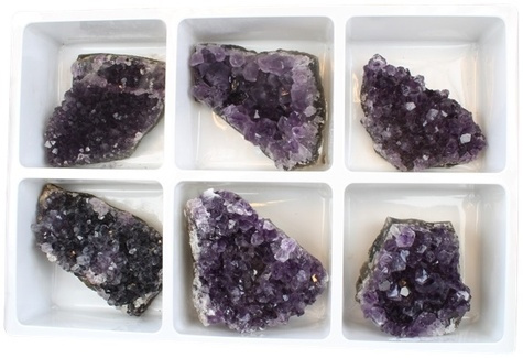 BOITE 6 DRUSES D'AMETHYSTE D'URUGUAY - 1KG