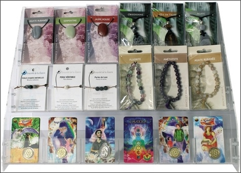 PRESENTOIR DE COMPTOIR ESCALIER ACRYLIC 18 CASES