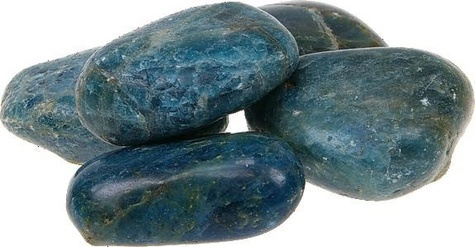 PIERRES ROULEES - APATITE BLEUE BRESIL - EXTRA - 500 GR.