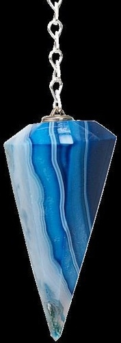 PENDULE A FACETTES AGATE BLEUE