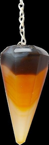 PENDULE A FACETTES AGATE ROUGE