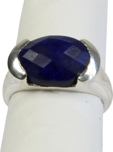 BAGUE ARGENT LAPIS LAZULI FACETTE - TAILLE 57