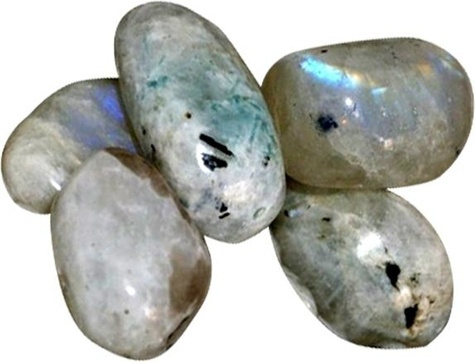 PIERRES ROULEES - PIERRE DE LUNE REFLETS BLEUS - SACHET 500 GRS.