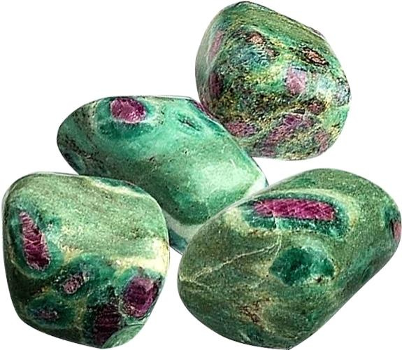 PIERRES ROULEES - RUBIS SUR ZOIZITE - SACHET 500 GRS.