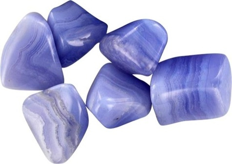 PIERRES ROULEES - CALCEDOINE BLEUE - SACHET 500 GRS