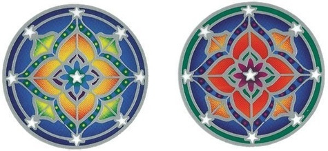 ENSEMBLE DE 2 AUTOCOLLANTS ATTRAPE-SOLEIL : MANDALA PETIT MODELE