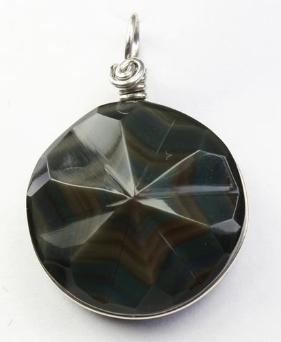 PENDENTIF ETOILE OBSIDIENNE ARC-EN-CIEL