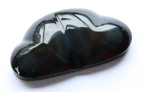CABOCHON DOUBLE COEUR OBSIDIENNE ARC-EN-CIEL - AAA