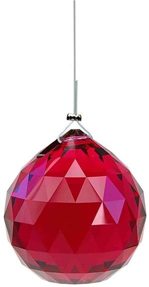 BOULE FENG SHUI CRISTAL A FACETTES - COLORIS BORDEAUX - 3 CM