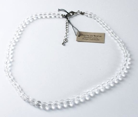 COLLIER CRISTAL DE ROCHE PERLES RONDES 6 MM