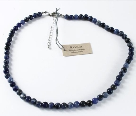 COLLIER SODALITE PERLES RONDES 8 MM